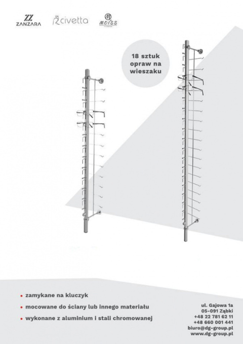 Ekspozytor naścienny na 18 szt.